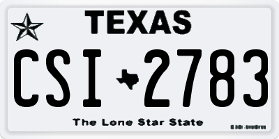 TX license plate CSI2783