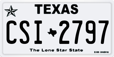 TX license plate CSI2797