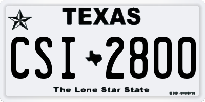TX license plate CSI2800