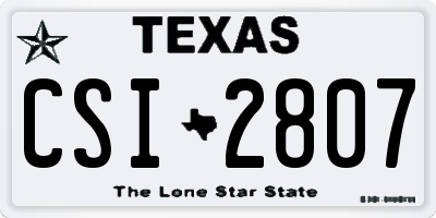 TX license plate CSI2807