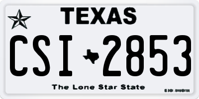 TX license plate CSI2853