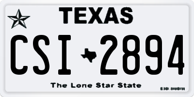 TX license plate CSI2894