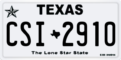 TX license plate CSI2910