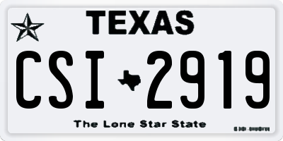 TX license plate CSI2919