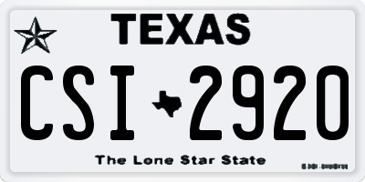 TX license plate CSI2920