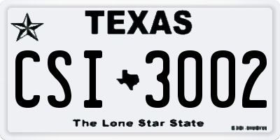 TX license plate CSI3002