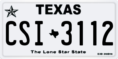 TX license plate CSI3112