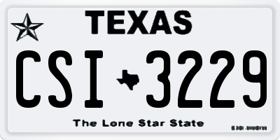 TX license plate CSI3229