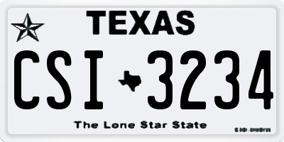 TX license plate CSI3234
