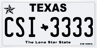 TX license plate CSI3333