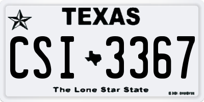 TX license plate CSI3367
