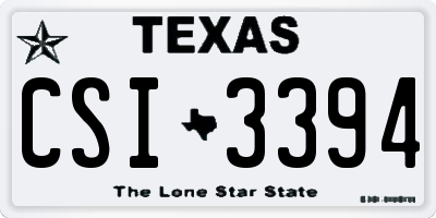 TX license plate CSI3394