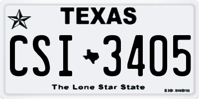 TX license plate CSI3405