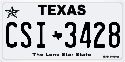 TX license plate CSI3428