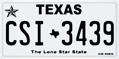 TX license plate CSI3439