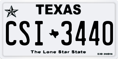 TX license plate CSI3440