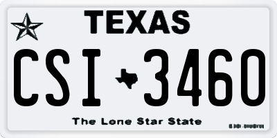 TX license plate CSI3460