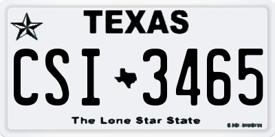 TX license plate CSI3465