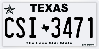 TX license plate CSI3471