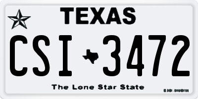 TX license plate CSI3472