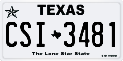 TX license plate CSI3481