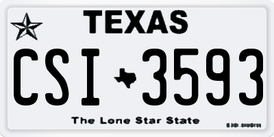TX license plate CSI3593
