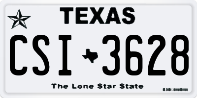TX license plate CSI3628