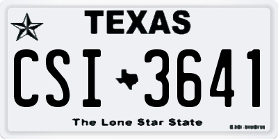 TX license plate CSI3641
