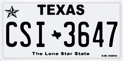 TX license plate CSI3647