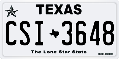 TX license plate CSI3648