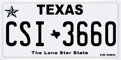TX license plate CSI3660