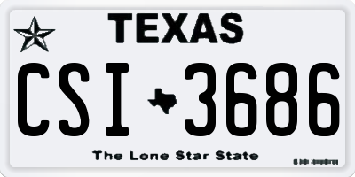 TX license plate CSI3686