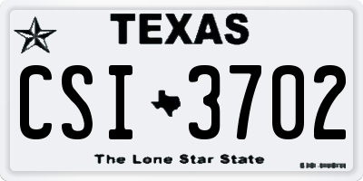 TX license plate CSI3702