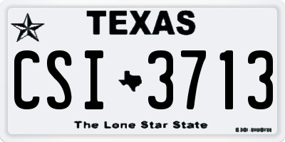 TX license plate CSI3713