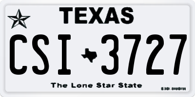 TX license plate CSI3727