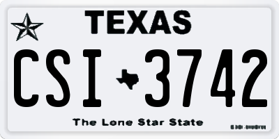 TX license plate CSI3742
