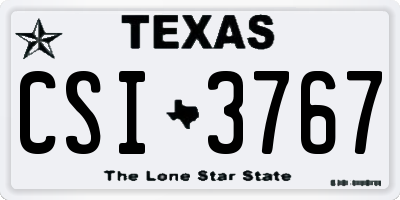 TX license plate CSI3767
