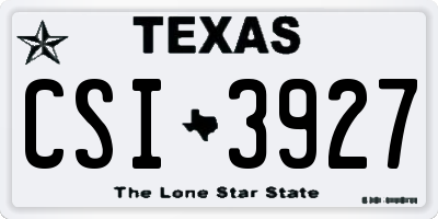 TX license plate CSI3927