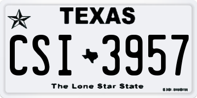 TX license plate CSI3957