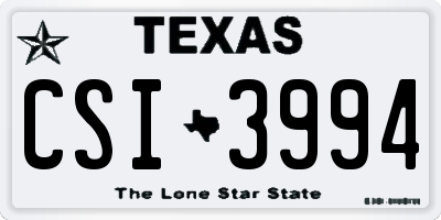 TX license plate CSI3994