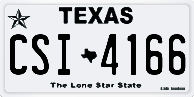 TX license plate CSI4166