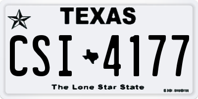 TX license plate CSI4177
