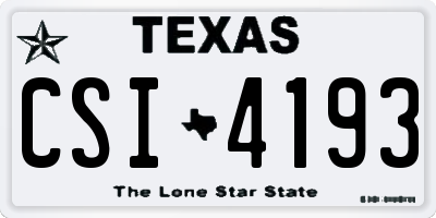 TX license plate CSI4193