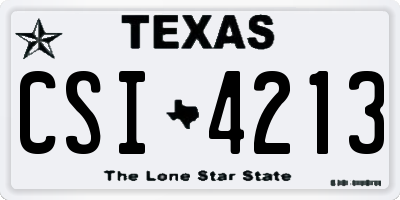 TX license plate CSI4213