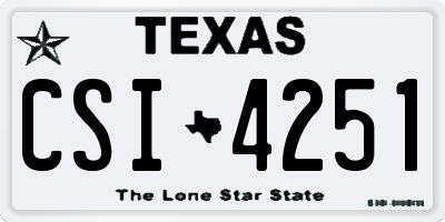 TX license plate CSI4251