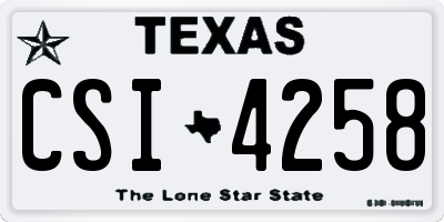 TX license plate CSI4258