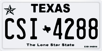 TX license plate CSI4288