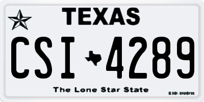 TX license plate CSI4289