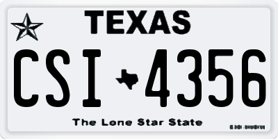 TX license plate CSI4356