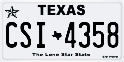 TX license plate CSI4358